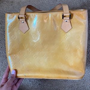 LV Houston yellow vernis bag